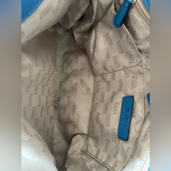 Michael Kors Hamilton Navy & Light Blue Large Leather Satchel Shoulder Bag - Picture 7 of 10